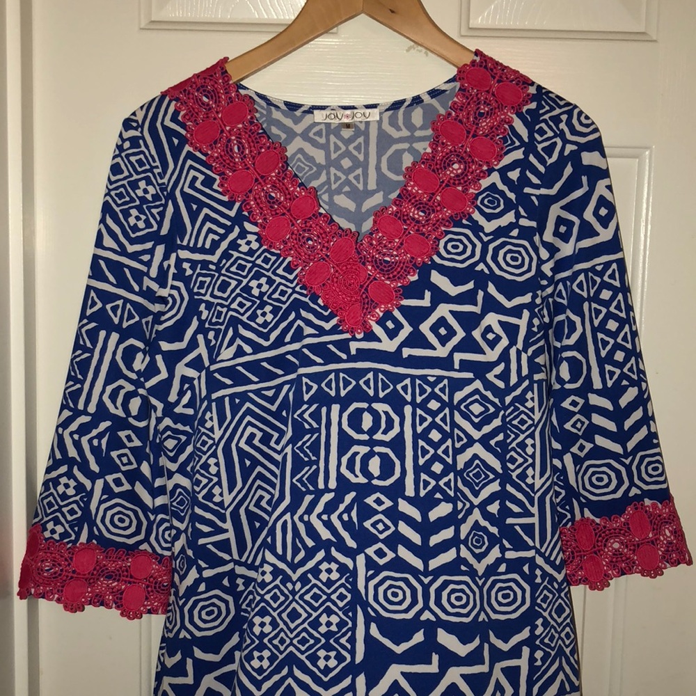 Patterned Shift Dress - image 1